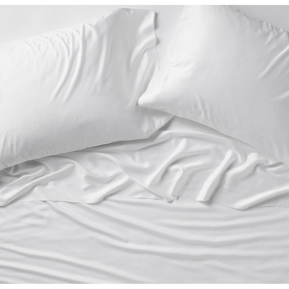 Full 400 Thread Count Rayon from Bamboo Sheet Set White - Casaluna NEW